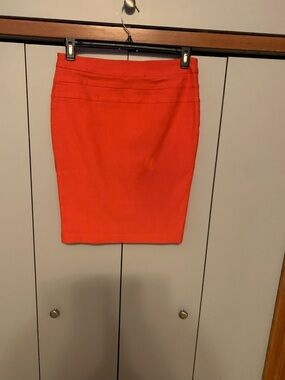 Studio Point Bold Orange Pencil Skirt size medium